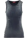 Diesel Ribbed Sleeveless Tank Top With Faded Effect