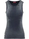 Diesel Ribbed Sleeveless Tank Top With Faded Effect
