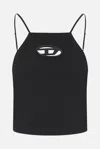 Diesel Women Black Stretch Polyester Blend T-wilight Top