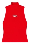 Diesel Black Viscose Blend M-onervax Top In Red
