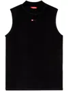 Diesel T-mokky-sl-microdiv Mock-neck Top In Black