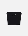 Diesel M-clarksvillex Black Stretch Ribbed Jersey Bandeau Top