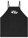Diesel Fitted Black Top With Oval Cutout In Black