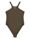 Diesel Christie-utlt High-neck Swimsuit In Brown