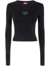 Diesel M-anchor-a Cropped Denim Sweatshirt With Cut-out Detail
