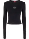 Diesel M-anchor-a Cropped Denim Sweatshirt With Cut-out Detail In Black