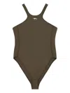 Diesel Christie-utlt High-neck Swimsuit In Brown