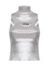 Diesel M-onervax Metallic Effect Tank Top Tank Top In 666 - Misty Rose