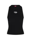 Diesel Top A Coste Con Logo Piccolo M-caddix In Black