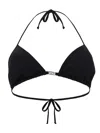 Diesel Triangle Halter Neck Bikini Top With Adjustable Laces In Black