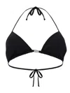 Diesel Triangle Halter Neck Bikini Top With Adjustable Laces In Black