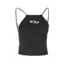 Diesel T-wilight Black Top With Halterneck And Oval D Logo Plaque On The Front In Wool Blend Woman In Black