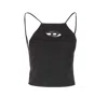 Diesel T-wilight Black Top With Halterneck And Oval D Logo Plaque On The Front In Wool Blend Woman In Black