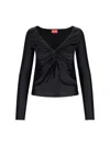 Diesel Top Scollo A V In Black