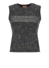 Diesel Sleeveless Top With Zip Detail In Black
