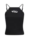 Diesel Black Twill T-wilight Top In Black