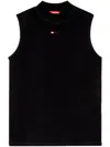 Diesel T-mokky-sl-microdiv Mock-neck Top In Black