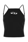 Diesel Black Stretch Polyester Blend T-wilight Top In Black