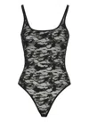 Diesel Camo Lace Bodysuit With Oval D Embroidery In Black