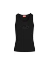 Diesel Tank Top With Cut-out Oval D Logo In Black
