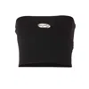 Diesel M-clarksvillex Black Stretch Ribbed Jersey Bandeau Top In Black