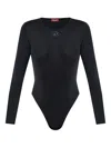 Diesel Angelina-utlt Logo-detail Bodysuit In Black
