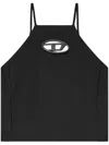 Diesel Fitted Black Top With Unique Cut-out Detail In Black