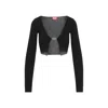 Diesel Woman Wrap Cardigans Black Size M Cotton In Black
