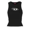 Diesel M Onerva Knitted Top With Logo Plaque In Black