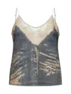 Diesel Dévoré Denim De-tre Top In Blue