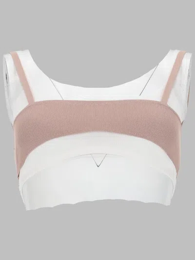 Diesel Sleek Mini Top Bra With Layered Design In Pink