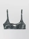 Diesel Top Bra With Adjustable Straps And Camouflage Pattern