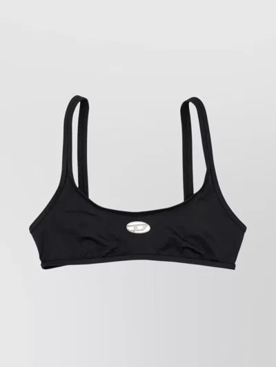 Diesel Top Bra With Adjustable Straps Stretch Fabric In Black