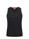 Diesel Tank Top With Cut-out Oval D Logo In Black