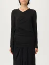 Diesel Draped V-neck Wrap-on Top In Black