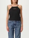 Diesel Black Stretch Polyester Blend T-wilight Top In Black