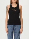 Diesel Tank Top With Cut-out Oval D Logo In Black