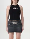 Diesel Knit Tank Top In Cashmere Blend In Schwarz