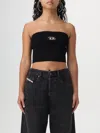 Diesel Ribbed Viscose Cropped Top M-clarksvillex In Schwarz