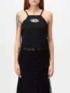 Diesel 't-wilight' Black Top With Halterneck And Oval D Logo Plaque On The Front In Wool Blend Woman In Schwarz