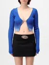 Diesel M-latina Ribbed Cotton Crop Top In Blue