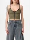 Diesel Gathered Strappy Top In Green