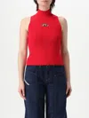 Diesel Red Top Cropped In Red