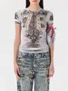Diesel Asymmetric Crew Neck Cropped Top In Red