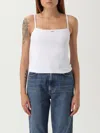 Diesel Stretch Cotton Jersey Logo Tank Top In White