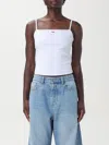 Diesel Stretch Cotton Jersey Logo Tank Top In Weiss