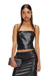 Diesel Top Gessato Con Coating Lucido In Multicolor