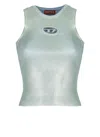 Diesel Pastel Green Stretch Viscose Blend Top In Green