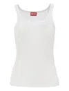 Diesel Top In Cotone Elasticizzato Bianco  In White