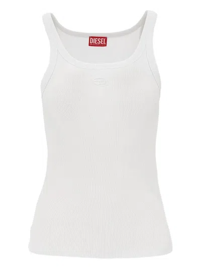 Diesel Top In Cotone Elasticizzato Bianco  In White